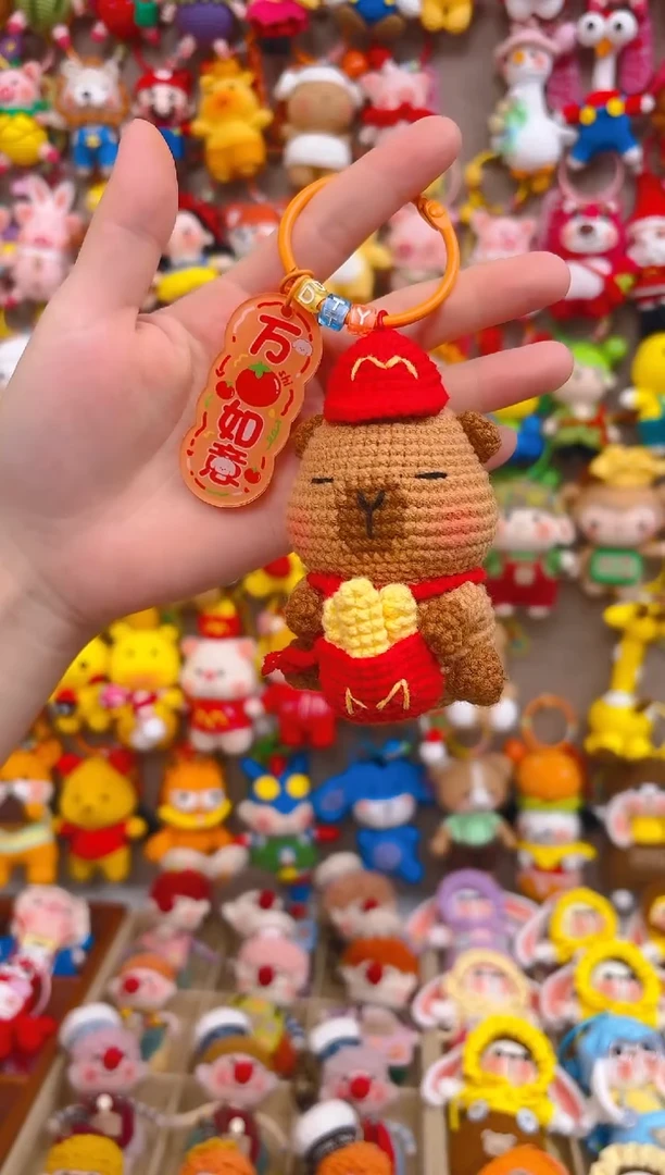 纯手工制作毛线钩织成品麦麦卡皮巴拉