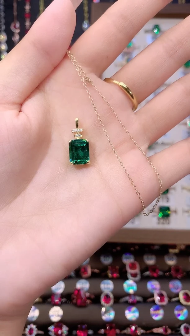 吊坠透辉石银S925镶嵌金色810