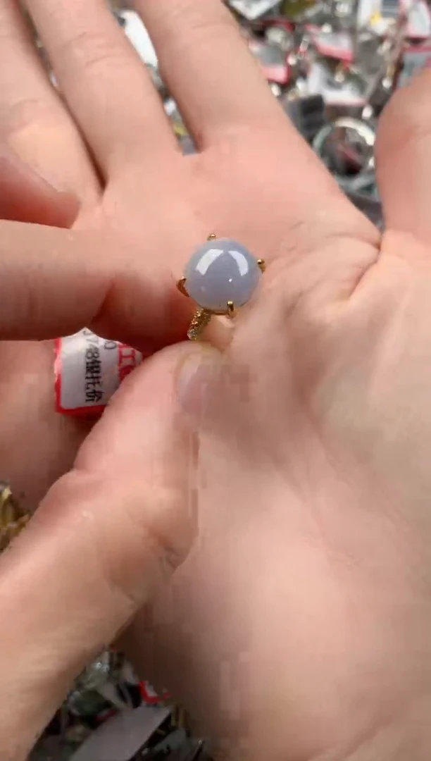 银S925镶嵌戒指翡翠444   1