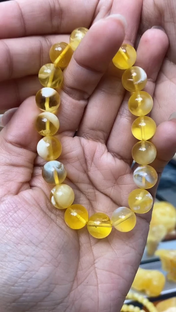 【闪购商品】琥珀裸石未镶嵌天然琥珀蜜蜡手串
