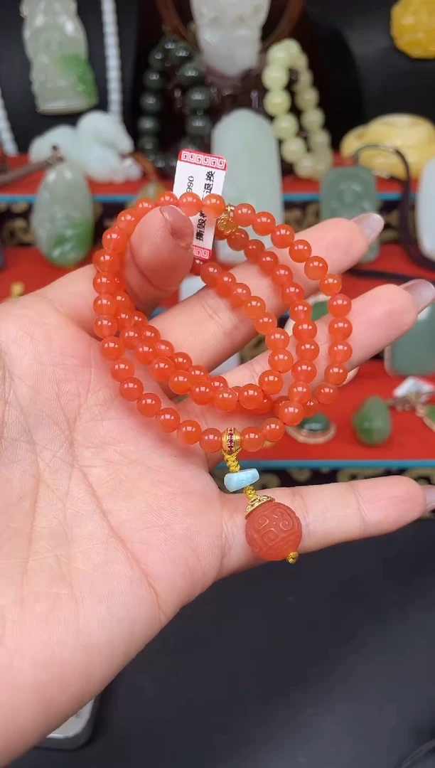 南红玛瑙未镶嵌颈饰项链n016