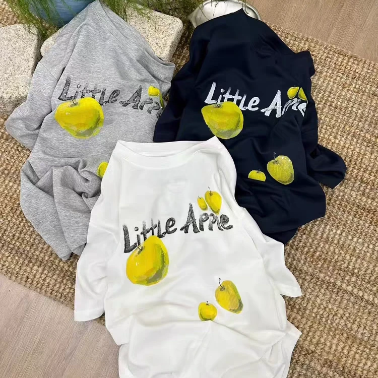 夏季新款莱赛尔天丝雪花棉短袖T恤洋气时尚印花休闲圆领半袖8827