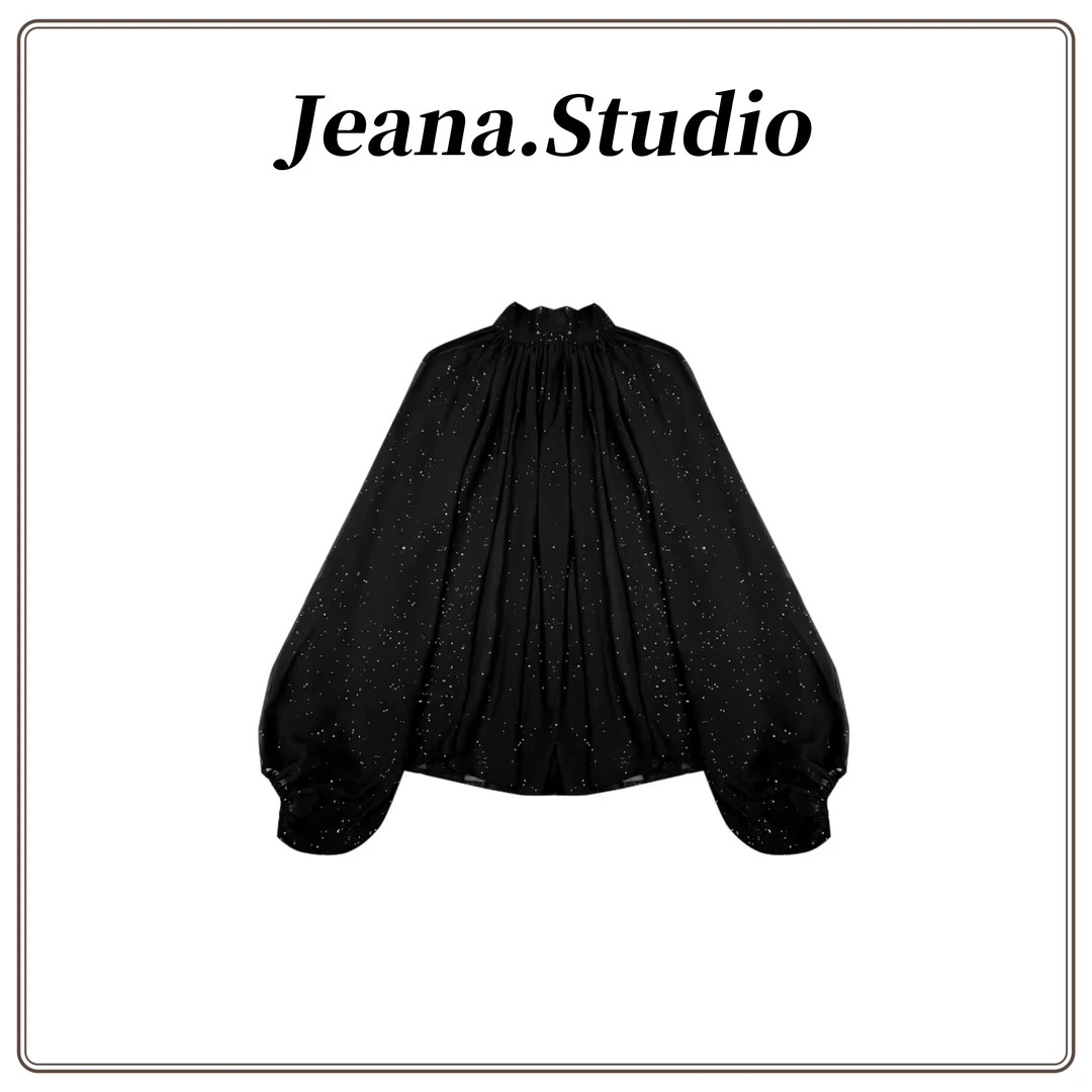 【Jeana.studio】轻奢时尚亮片细闪透气轻薄宽松款式长袖T恤