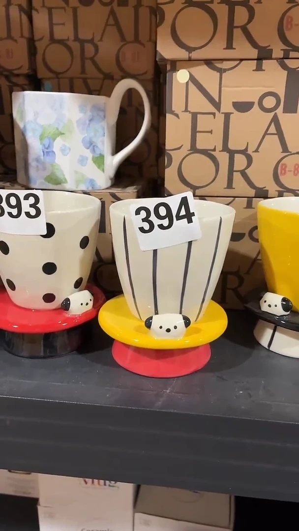 瓷394 狗 杯 线条 瑕疵