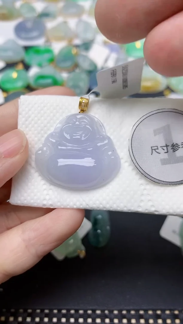 翡翠18K金镶嵌颈饰天然缅甸A货翡翠