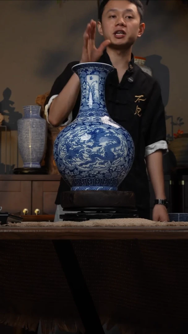摆件WN问泥景德镇陶瓷花瓶摆件