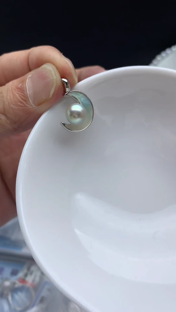 未镶嵌FF海水珍珠akoya灰珠吊坠（赠链）