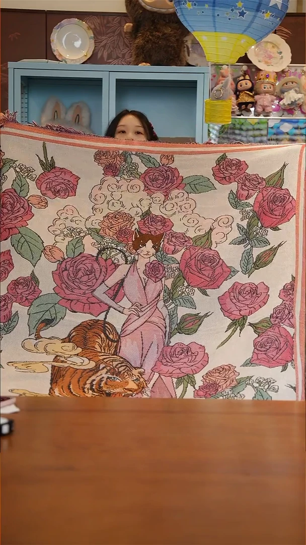 陶79-赫本猫-盛夏物语四季盖毯160*130cm