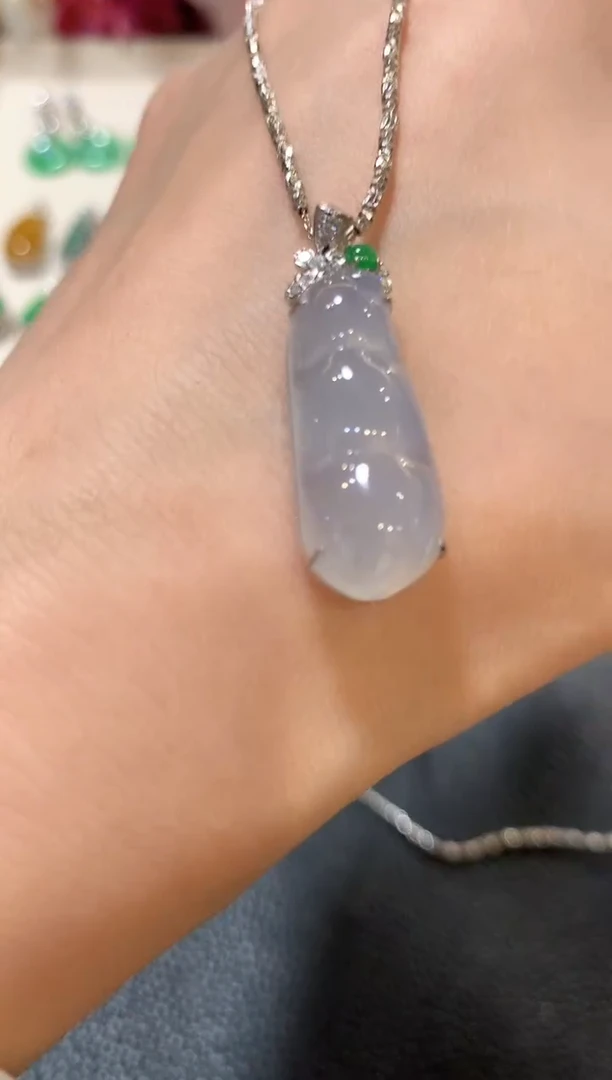 吊坠(不含链)18K金镶嵌翡翠z37