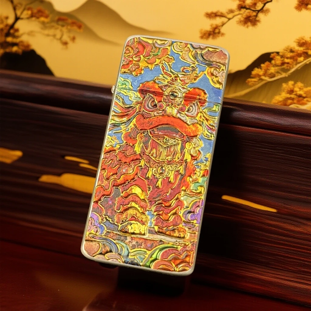 ZORRO佐罗ZC5二代3D鸿运当头醒狮窄机防风打火机官方礼盒(不带油)