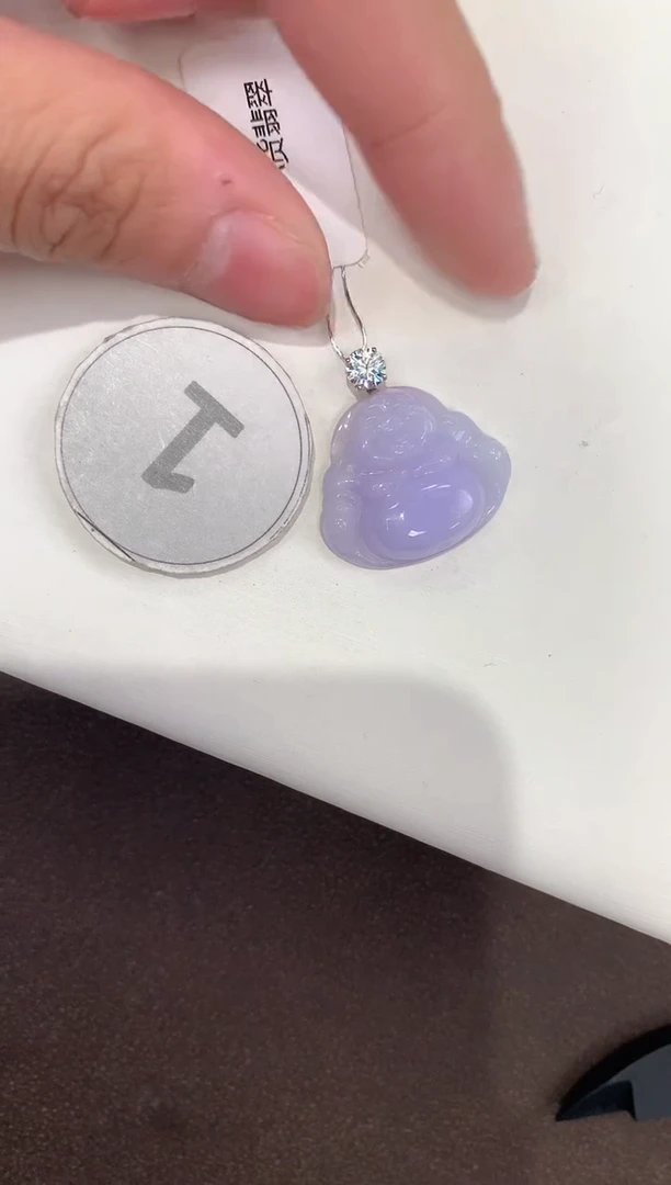 颈饰18K金镶嵌翡翠天然缅甸A货翡翠