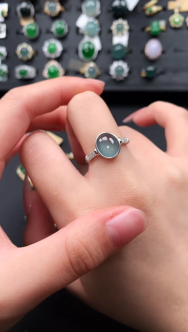 【闪购商品】翡翠戒指银S925镶嵌56141