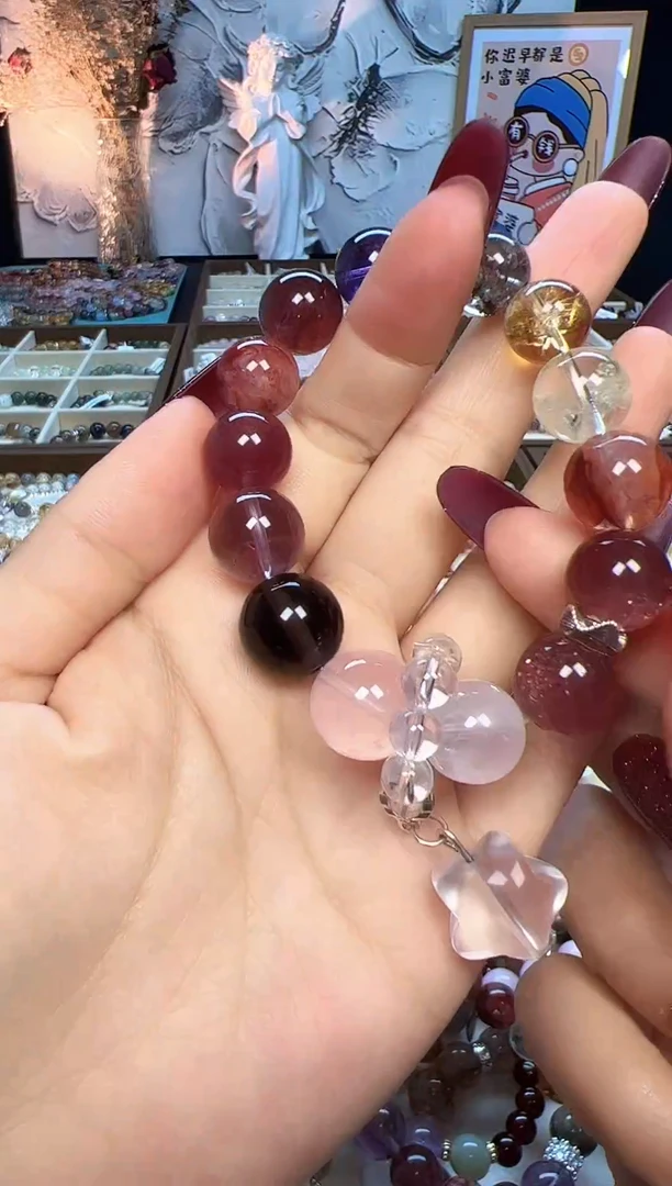 【闪购商品】水晶手链未镶嵌A066天然多宝水晶+星星吊坠