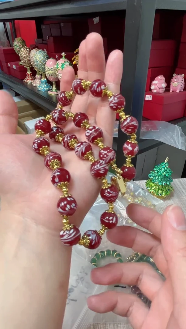 【闪购商品】瓷片年货节福福价格高质珐琅彩合金摆件首饰盒