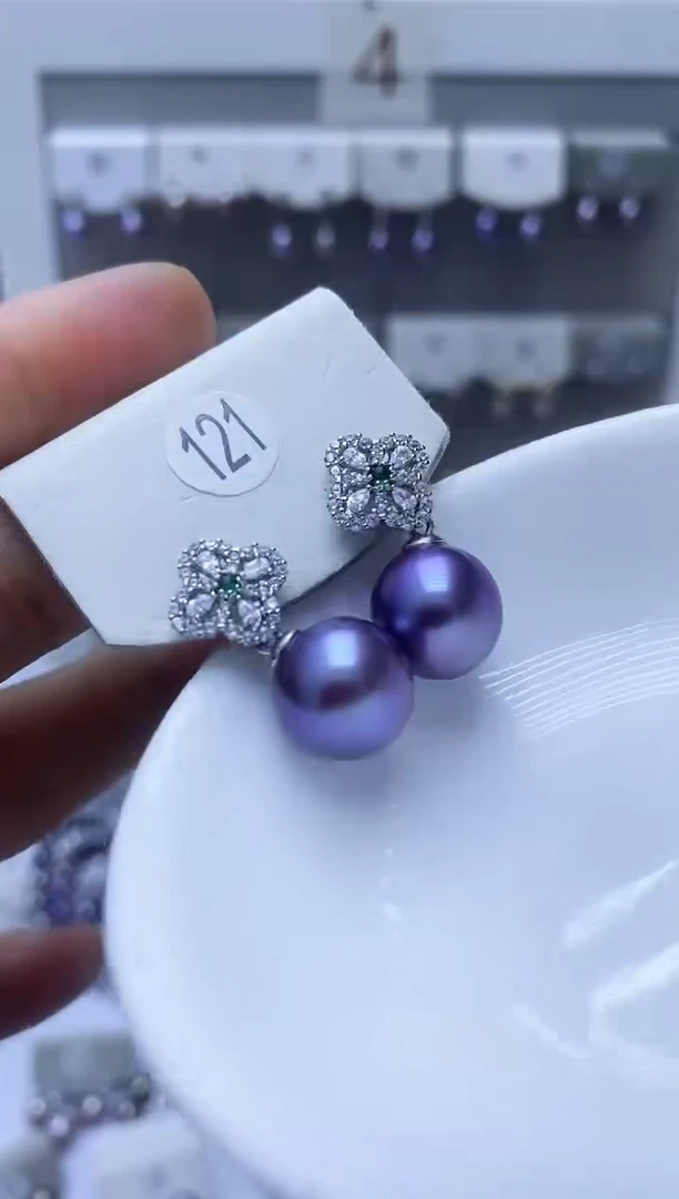 【闪购商品】淡水珍珠耳饰银S925镶嵌121