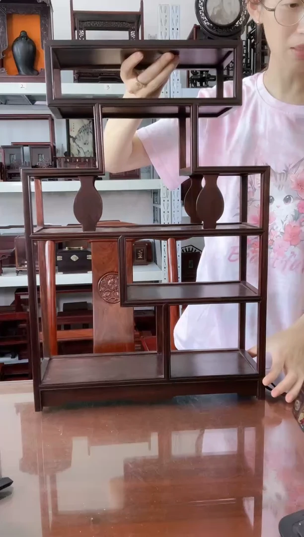 交趾黄檀（大红酸枝）多宝架34*11.5*50    450