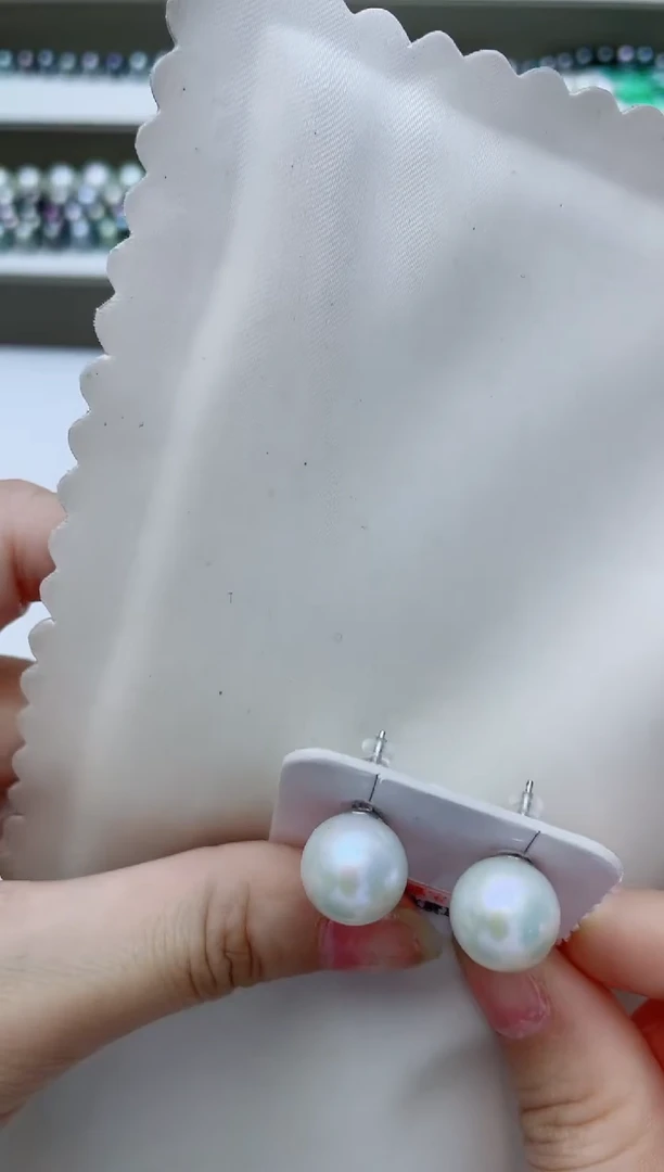 银S925镶嵌耳饰淡水珍珠A140