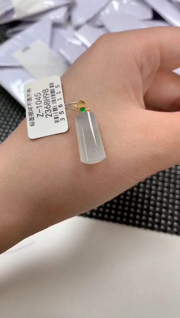 翡翠18K金镶嵌颈饰61