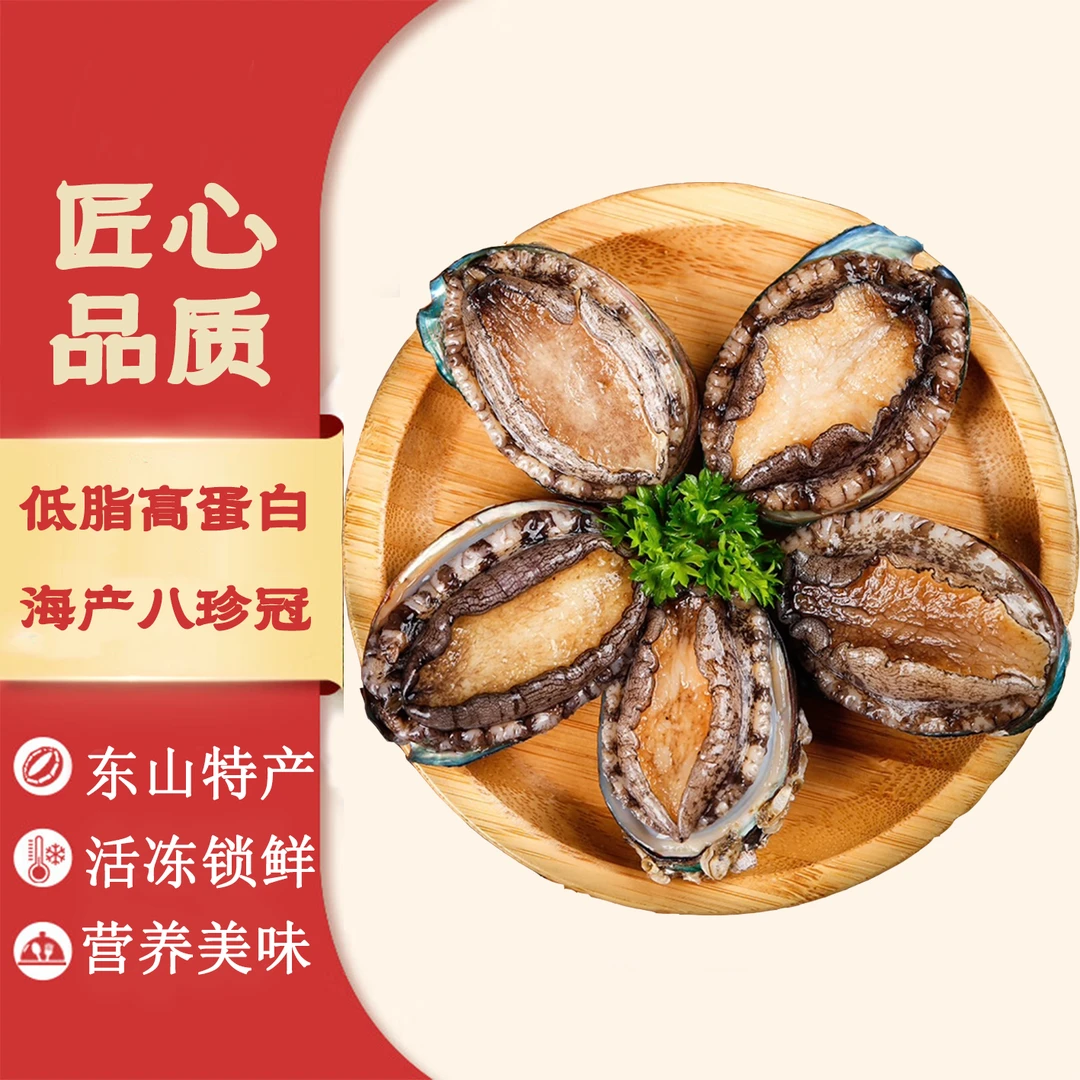 【姐妹生鲜】东山岛6-8头特大鲍鱼6-7cm海鲜速冻锁鲜海捕鲍鱼