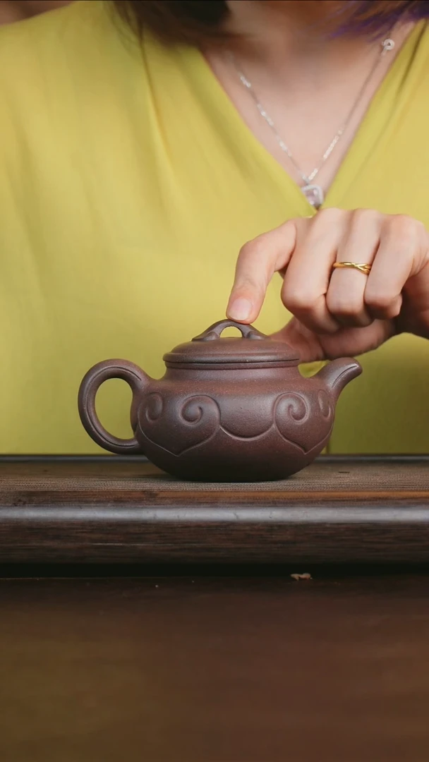 茶壶紫砂艺品紫砂 精选底槽清 仿古如意220cc