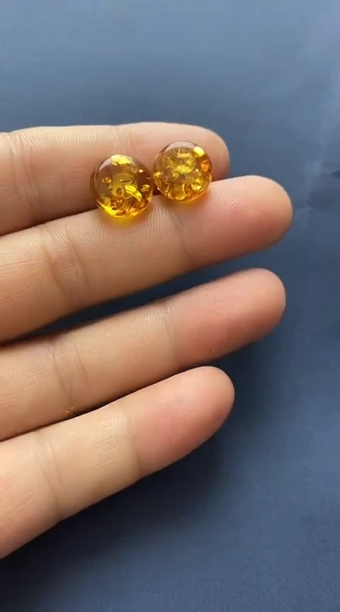 未镶嵌琥珀裸石耳钉