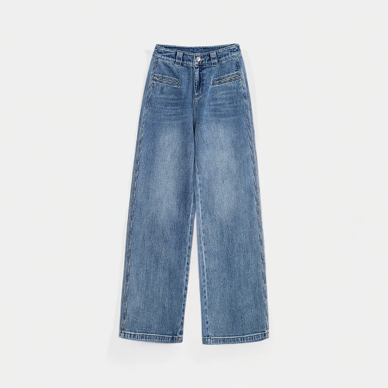 欧若风穿搭牛仔裤直筒裤2025春季新品时尚休闲百搭宽松高腰1022