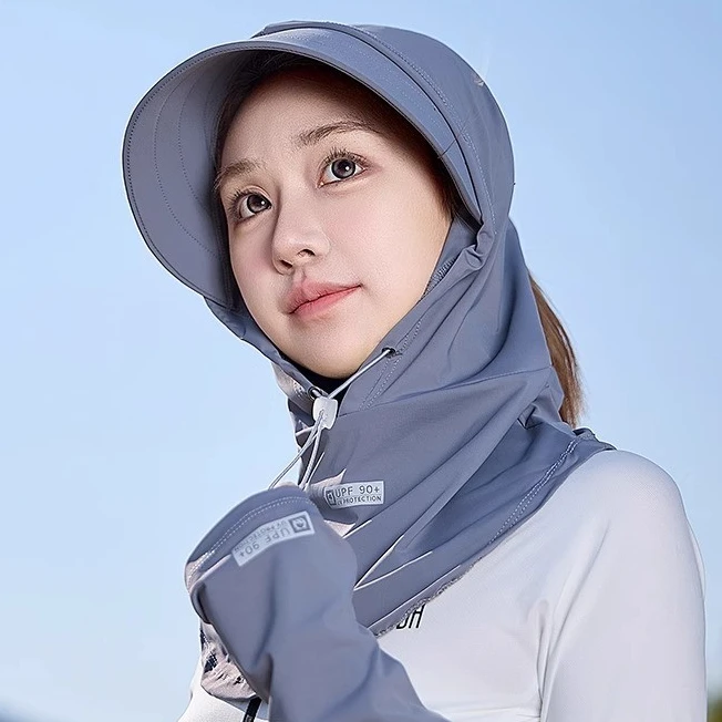 【户外专用】防晒遮脸面罩女夏季全脸冰丝防紫外线骑行护颈一体帽