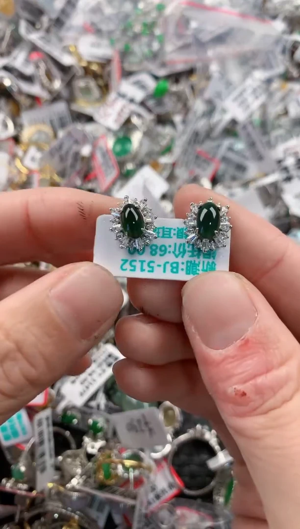 银S925镶嵌戒指翡翠666  4