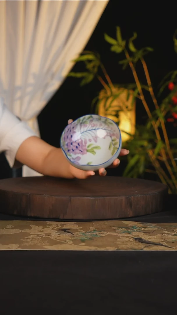 碗景德镇手工手绘高温釉下彩可进蒸箱烤箱微波炉洗碗机
