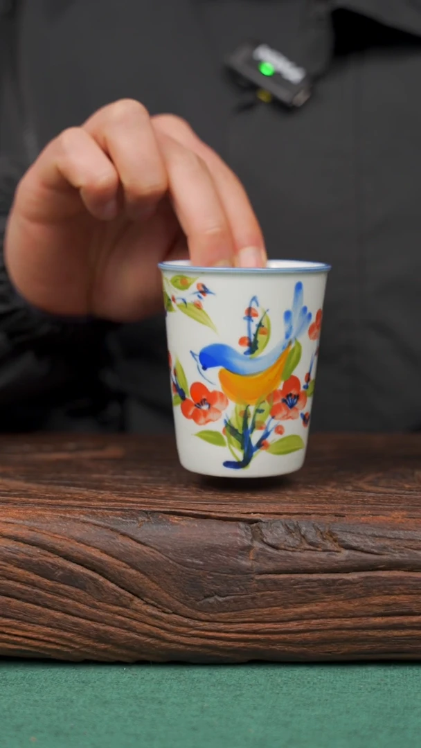 【闪购商品】瓷片5景德镇杯釉下手工手绘瓷器