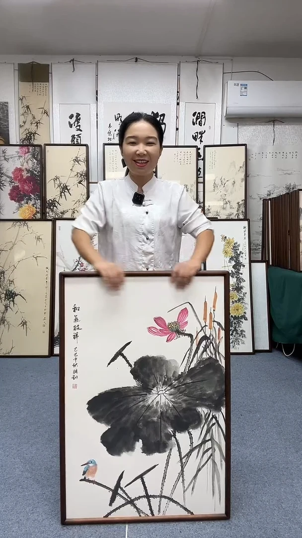 国画62*92实木画框京东包邮手绘