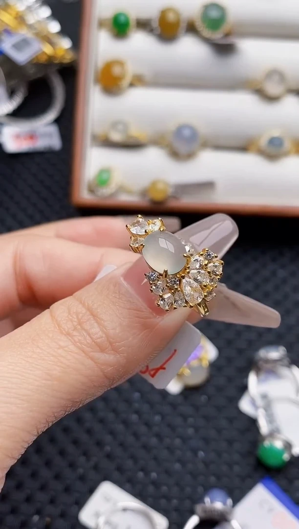 银S925镶嵌戒指翡翠4527