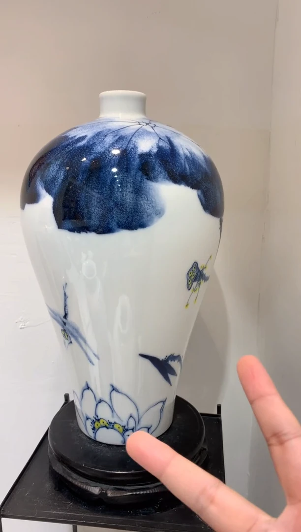 摆件WN问泥景德镇陶瓷花瓶摆件