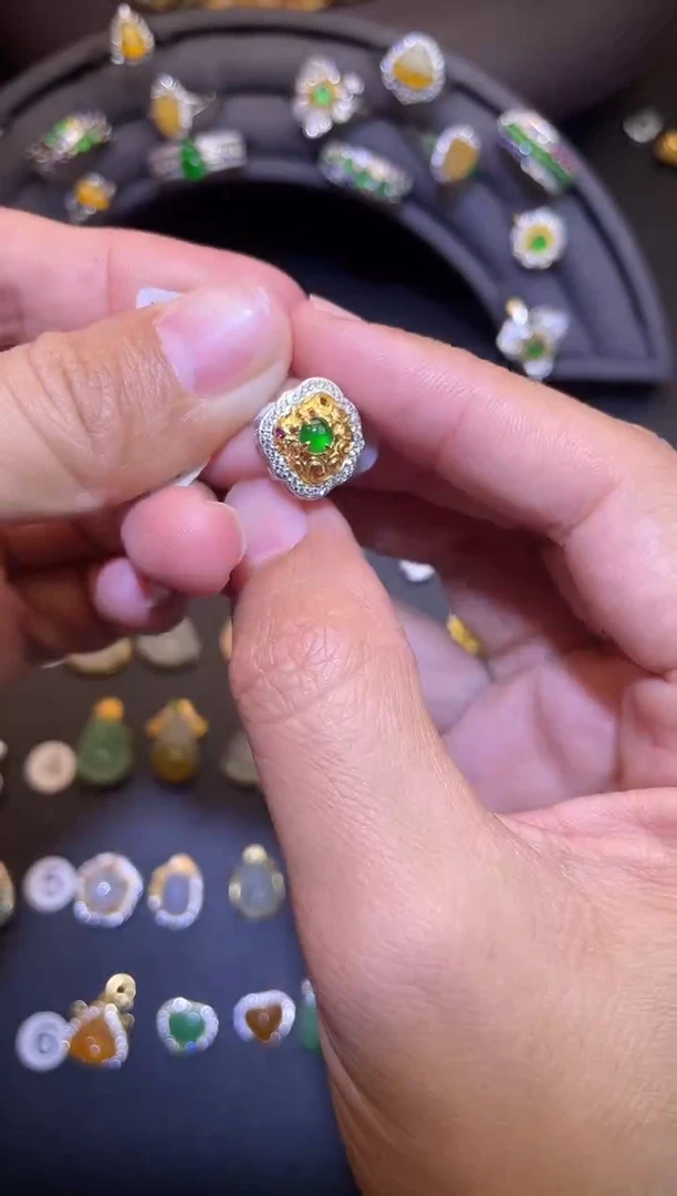 吊坠(不含链)银S925镶嵌翡翠1
