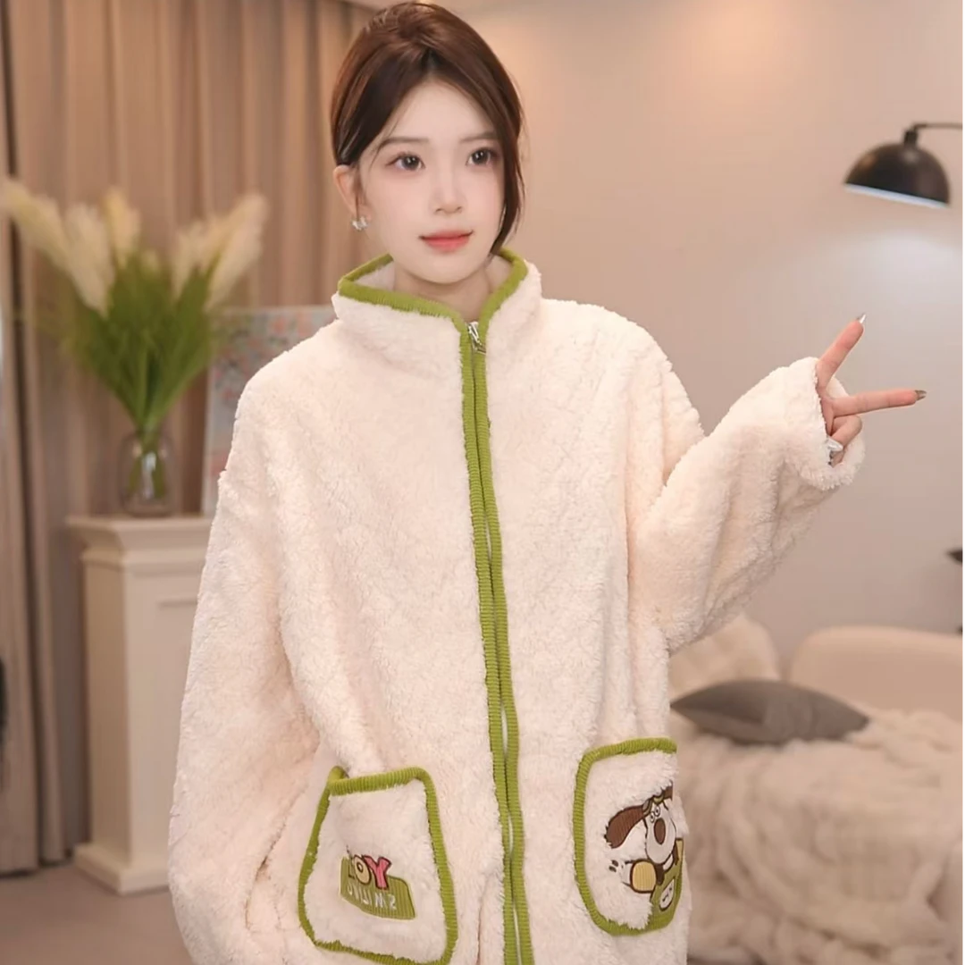 板栗小姐【南栀】可爱清纯甜美风睡衣套装宽松家居服冬季加绒长袖