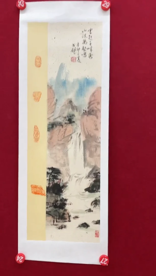 国画Y-戈壁老师绘画作品-1平尺山水展览原作不带框
