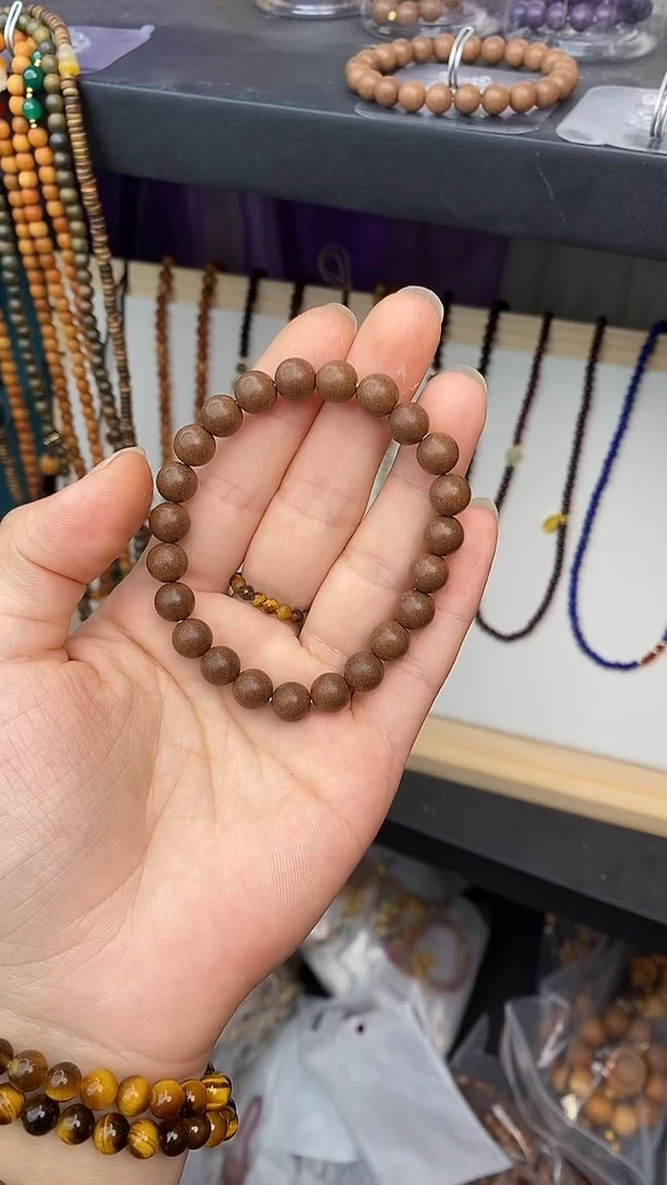 泥塑鹅梨8mm素珠单圈