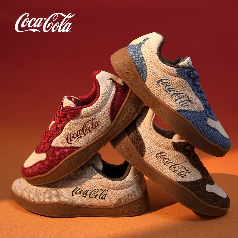 Coca-Cola/可口可乐 德训鞋男女同款新款运动休闲鞋情侣增高板鞋