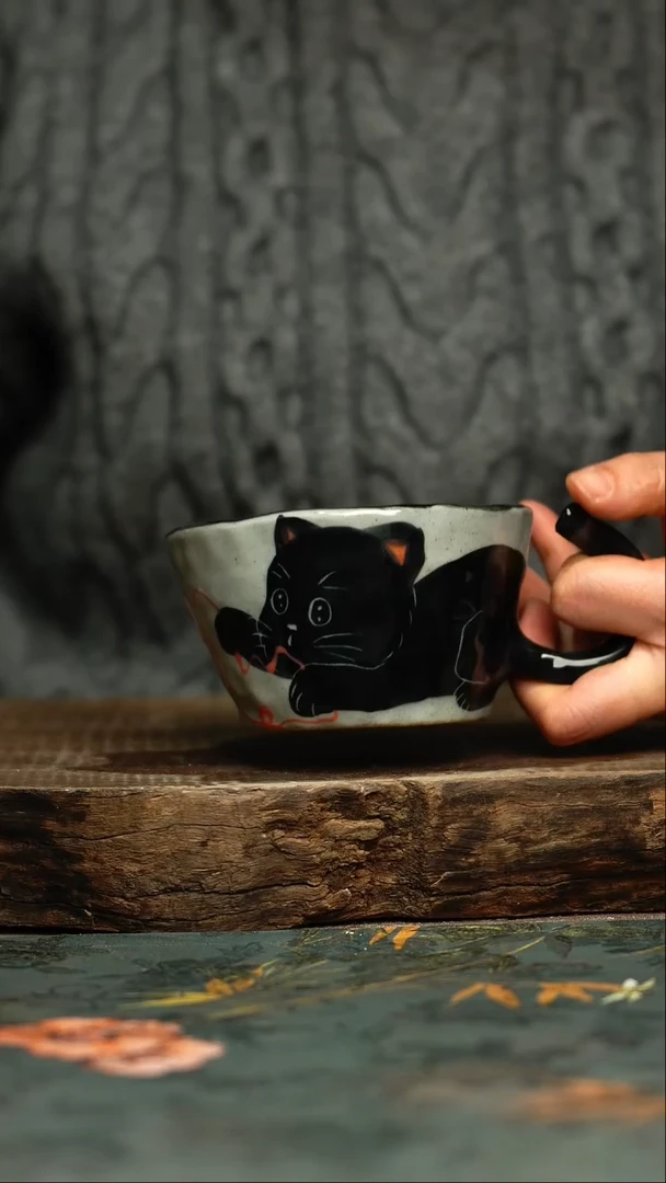 【闪购商品】杯杯釉下彩手工手绘同款陶器