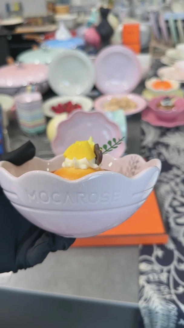 【闪购商品】瓷炻彩花边碗14cm-樱花粉