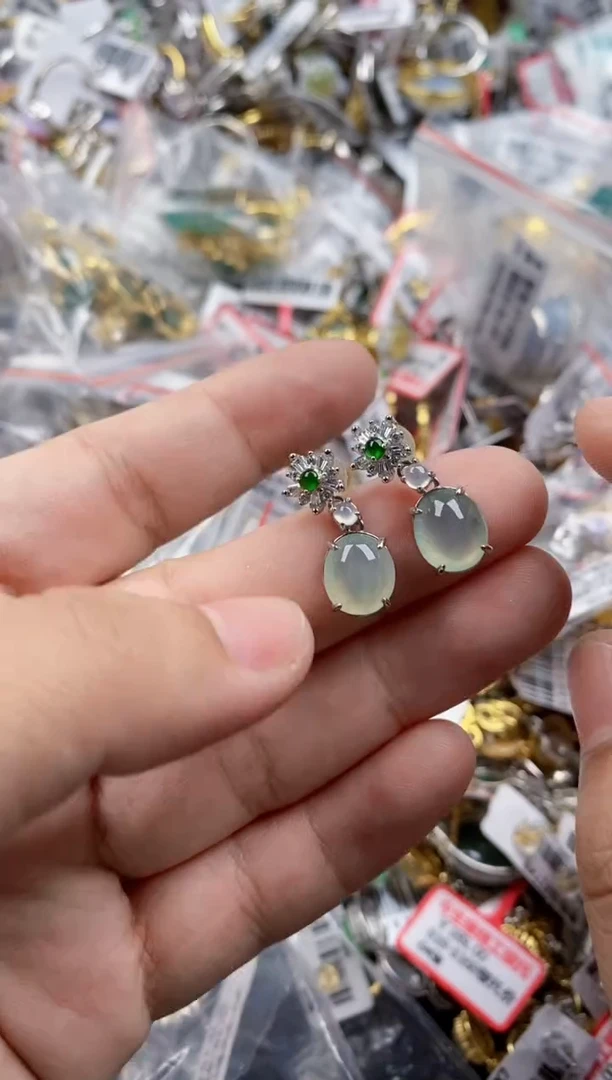 银S925镶嵌戒指翡翠444   5
