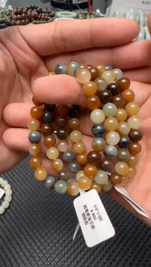 未镶嵌手串和田玉若羌多宝手串卡8 多样性发其一