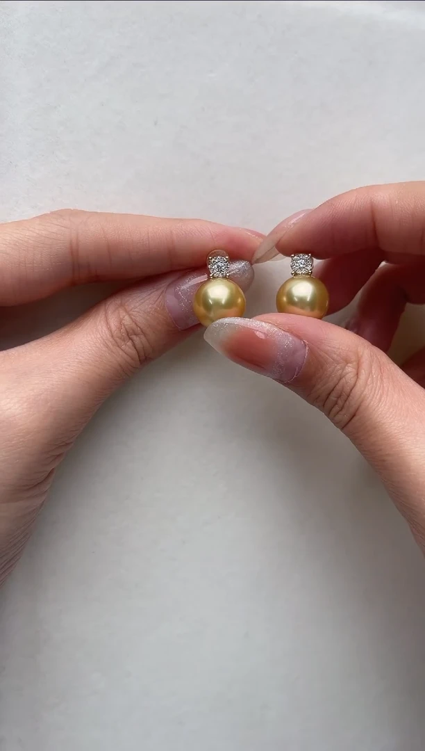 【闪购商品】海水珍珠耳钉18K金镶嵌th6344耳钉