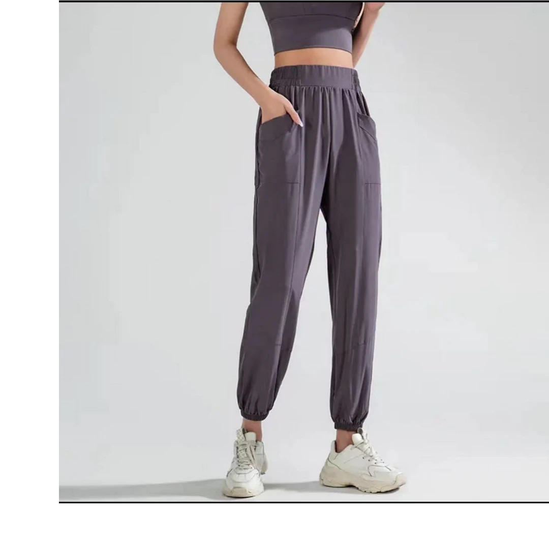 新款跑步运动裤春束脚口袋休闲裤子速干宽松户外春夏百搭