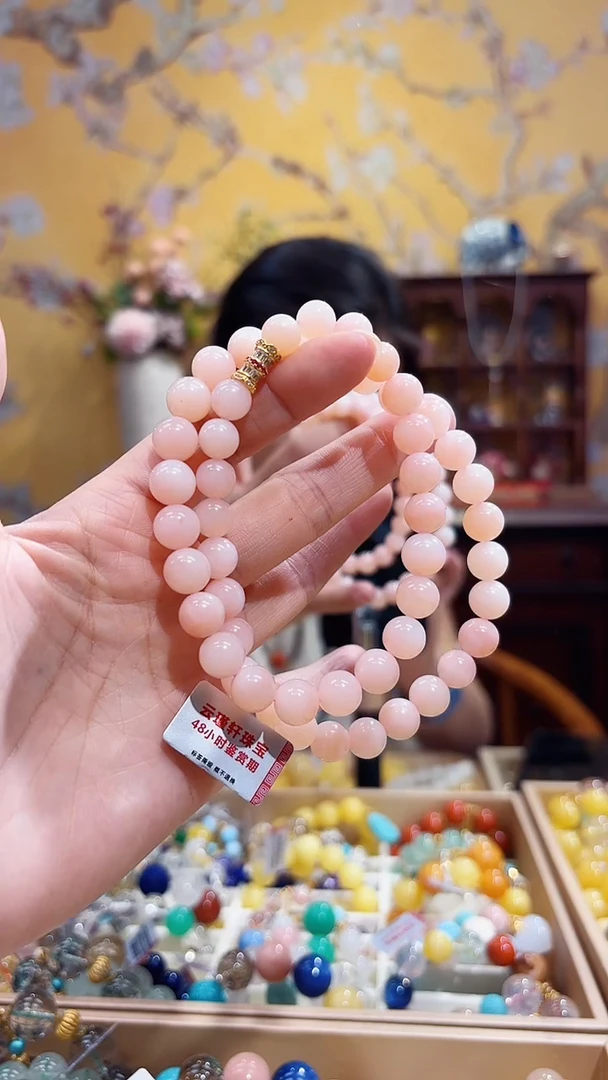 银S925镶嵌蛋白石颈饰天然粉澳宝9.5咪，少女粉万能链设计款