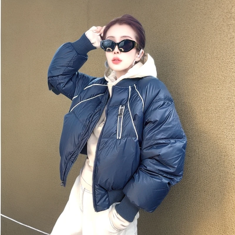 新款潮牌90国标白鸭绒羽绒服保暖加厚小个子冬季短款棒球服23688