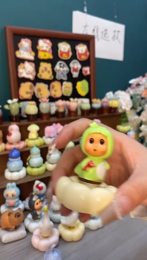 摆件陶绿色星星人景德镇陶瓷摆件1个装