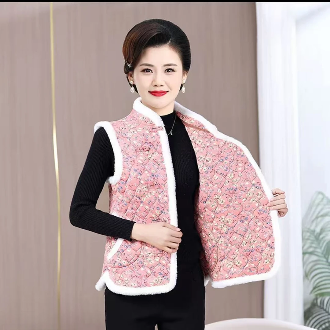 2562女士网红花棉马甲---z