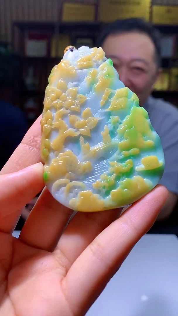 定制翡翠未镶嵌1071hm-毛货挂件52