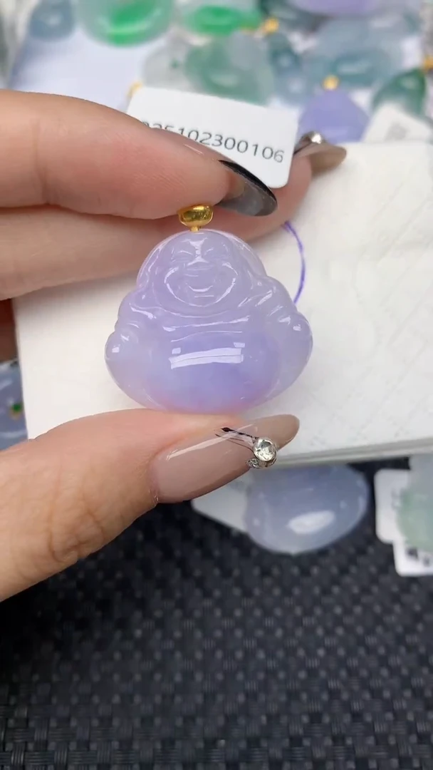 颈饰18K金镶嵌翡翠A货假一赔三支持复检百元以上九元证书费自理